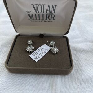 Nolan Miller Silver Crystal Drop Earrings